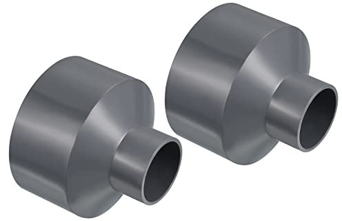 PATIKIL PVC Réducteur Tuyau Raccord 110x50mm, 2 Paquet Droit Couplage Adaptateur Connecteur, Gris