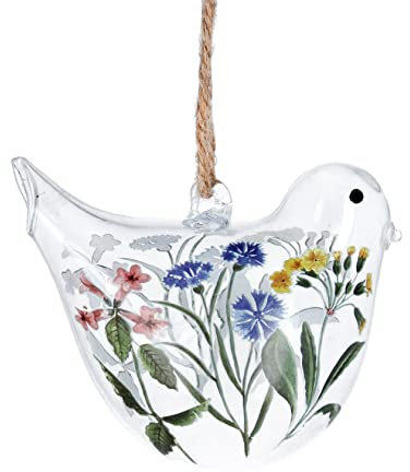 Gisela Graham Wildblumen-Design Glas Vogel Osterdeko