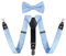 Alizeal Jungen Einstellbare Floral Paisley vorgebundene Fliege und Y Form 3 Clips Braces Set, Hellblau