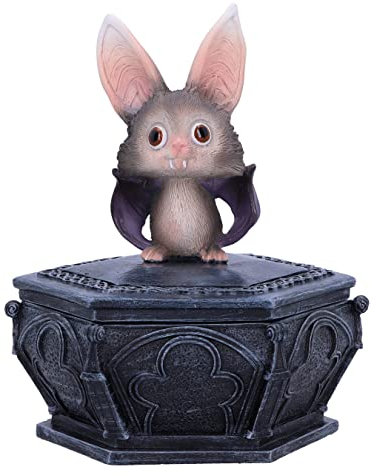 Nemesis Now Batty Box 15,2 cm, Harz, schwarz, Gothic-Fledermaus-Box, Aufbewahrungsbox, gotische Geschenkware, aus feinstem Kunstharz gegossen, handbemalt