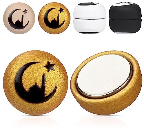 Hijab-Magnetnadeln Crescent, 4 Paar Hijab-Magnetnadeln für muslimische Frauen-Boffdock Pinless magnetische Hijab-Nadeln, kein Verhaken, vielseitig einsetzbare runde Hijab-Magnete