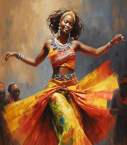 Ccfqiangtie Peinture au Numéro Kits,Art abstrait fille africaine danseuse,DIY Peinture numéro Kit pour Adultes et Enfants Débutant pour la Décoration Intérieure Maison,40x50cm