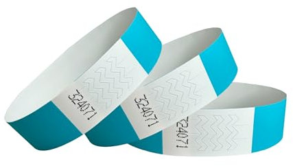 CINTAPUNTO - Einlassbändchen Papier - Eintrittsbänder 1000 Stück - Einlassbänder - Festival Armbänder - Party Bändchen Einlass Eintritt - eintrittsbändchen - Bänder Club - wristband - Aqua