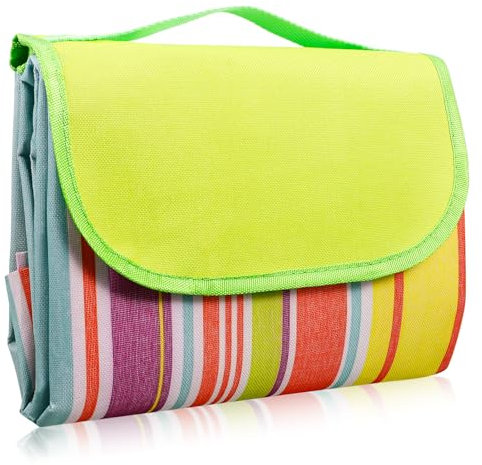 Zuimei Picnic Blanket Waterproof 200x200cm, Camping Blanket with Carrying Handle Large Beach Mat Sandproof Picnic Mat Multipurpose Outdoor Rug for Family Outdoor Activities Travel Park