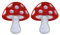 Set von zwei – Giftpilz – Fliegenpilz – Aufnäher – bestickt