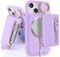 SailorTech iPhone 13 Mini Phone Leather Case with Credit Card Holder Magsafe, iPhone 13 Mini Case Ring Stand with Kickstand Card Slots Wallet Detachable 2-in-1 Zipper Case - Purple