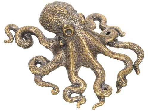 Zerodeko Oktopus-skulptur Aus Kupfer Tierstatuen Metall Miniatur-oktopus Schreibtisch Kreatives Kupferornament Home Office