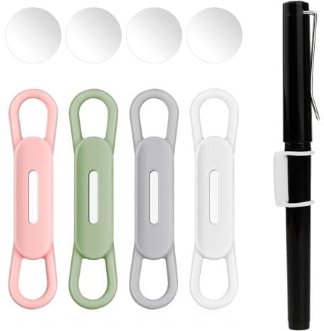 Jeffdad Magnetic Pen Pencil Holder, 4 Pcs Silicone Adjustable Pen Holder for Desk for Desk, Refrigerator, Whiteboards, Office Desk Accessories Pen Holder(Multicolor)