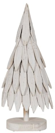 BigBuy Christmas Albero di Natale Bianco Legno di Paulonia 26 x 18 x 70 cm