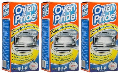 Oven Cleaner Kit 500ml x 3 Pack Including Bottle, Bag & Gloves Grill Easy cleaning Degreases Complete Kitchen Cleaning Kit for Oven, Shelf & Racks
