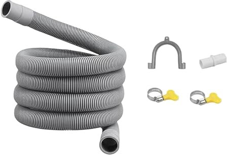 MiJob 2X Ensemble d'extension de Tuyau de vidange Tuyau de Machine à Laver Universel 1.5M Compatible for Support connecteur de Tuyau et Colliers de Serrage Tuyaux de vidange