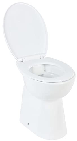 Kangmusi Kangmusi145779 - Inodoro alto sin bordes (7 cm de alto), cerámica