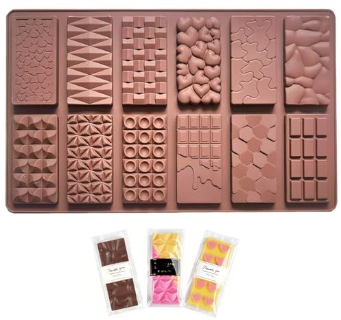 Molde Chocolate Tableta, Molde Silicona para Chocolate, Diamond Molde de Dubai Pistacho Chocolate, para Rellenar Trozos de Chocolate, Barra Energía Proteica, Antiadherente