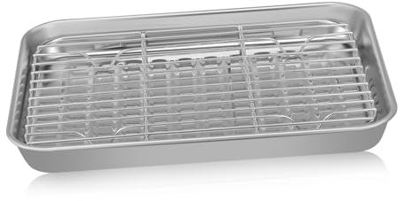 IMIKEYA 2sätze Backblech Set Mit Kühlregal Teiliges Backset Rostfreier Kuchen Und Pizzatablett Vielseitig Einsetzbar Für Ofen Grill Und Einfache Hitzebeständig