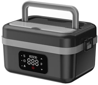 SUPCOOKI Lonchera eléctrica inalámbrica para adultos, calentador de alimentos autocalentable de 16000 mAh con recipiente a prueba de fugas de 1 L/4.2 tazas, lonchera portátil recargable para oficina