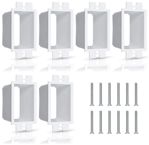 Orolotay 6 Stück Box Extender Single Gang Box Extender mit 12 Stück Schrauben 1 Gang Switch Unit Receptacle Extender