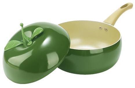 Enamel Cast Iron Stock Pot Cute Vegetable Shape Stove Top Pot Set, Nonstick Soup Pot Induction Pan, Multifunction Cooking Pot with Handles for Stewing Poaching Frying