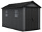Keter Newton 7513 Gartenhaus - Modular, 413x230x246cm, Holzlook, Kunststoff, Doppeltüren, stahlverstärkt