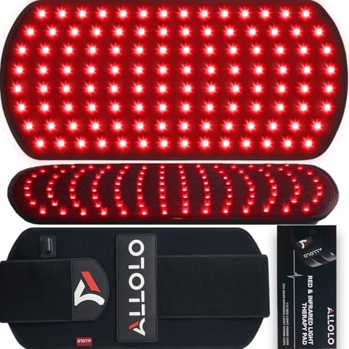 ALLOLO Red Light Therapy for Body, 3 in 1 LEDs Red Light Therapy Belt with Timer Remote Control, 660nm 850nm Infrared Light Therapy Pad for Body Waist Shoulder Knee, 16.7 x 7.9 Large Area
