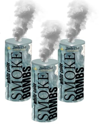 Lot de 3 Fumigènes à Main ± 60 Secondes Blanc – Déclenchement à Mèche – Fumigènes Colorés à Tenir en Main – Catégorie F1 – ZENDA CLUB®
