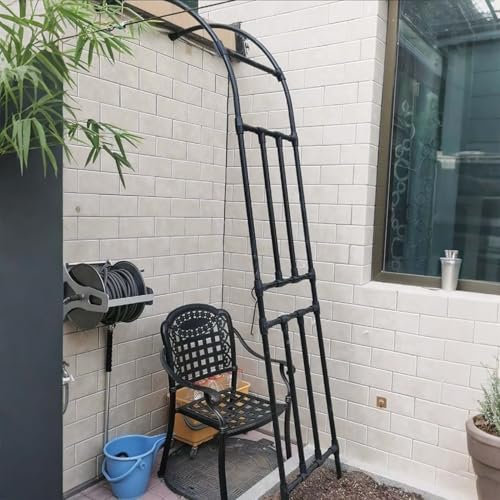 Wetterfeste Metall-Gartenlaube Pergola Rankhilfe für Kletterpflanzen, 6-3 m breit und 2,4 m hoch, Stahlrahmen, einfache Montage, perfekt für den Außenbereich