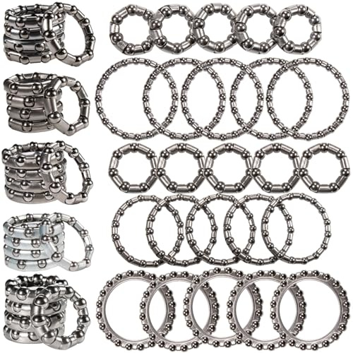 VANSIHO Bicycle Ball Bearing Kit, Steel Caged Retainers, 50 Pieces in 10 Sizes 4-8mm, Grey, Professional Grade for Headset Hub Crankset Repair