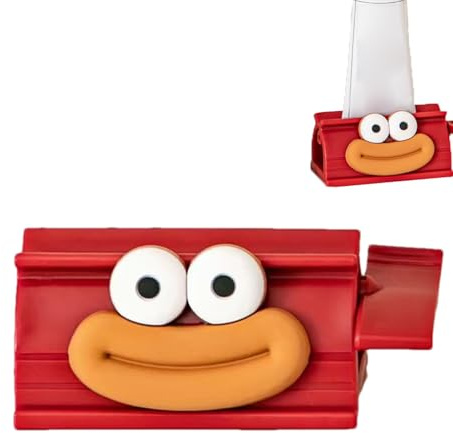 Zahnpasta Ausdrücker – PP 9x3.5x3.4cm | Cartoon Design | Tubenausdrücker | Rollender Tubenausdrücker | Zahnpasta Halter | Badezimmer Zubehör Für Bad, Küche Und Täglichen Gebrauch