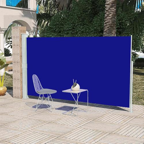 Emmtore Seitenmarkise Ausziehbar Blau,160 x 300 cm
