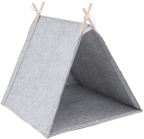 Asixxsix Katzenbetten für Hauskatzen, 36 X 40 X 43 cm, Filz-Haustierhaus, Katzenzelt, Tragbare Haustierzelte für Welpen, Kaninchen, Kleine Hunde und Katzen, Haustier-Tipi