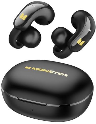 Monster Cuffie senza fili a orecchio aperto, audio immersivo, auricolari aperti Bluetooth 6.0, colore nero