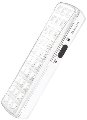 Braytron Notleuchte mit Akku Notbeleuchtung Akkubetrieb Licht für bis zu 5 Stunden 230V 30 SMD Led 230V Automatisches einschalten bei Stromausfall Notbeleuchtung mit Schalter Weiß 2 Watt