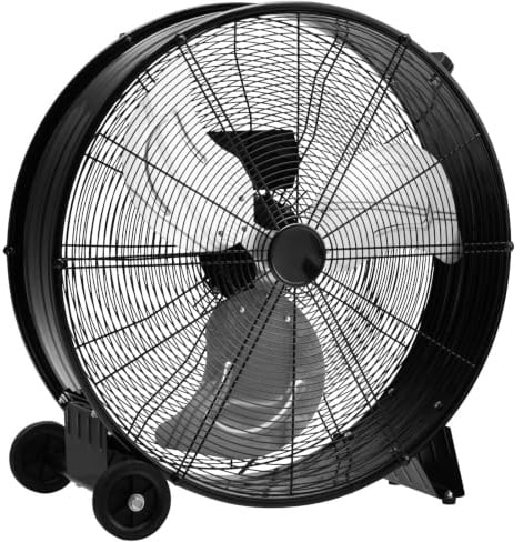COSTWAY Ventilatore da Terra Industriale a 3 Velocità con Pale in Alluminio, Ventilatore a Piantana Potente ad Alta Velocità su Ruote in Gomma, 180W Max, 65x37x67 cm (Stile 4)