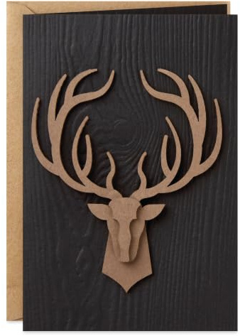Hallmark Signature Vatertagskarte oder Geburtstagskarte für Männer (Hirschkopf)