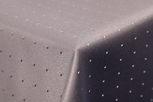 Punkte Damast Tischdecke eckig 130x300 von First-Tex *grau*