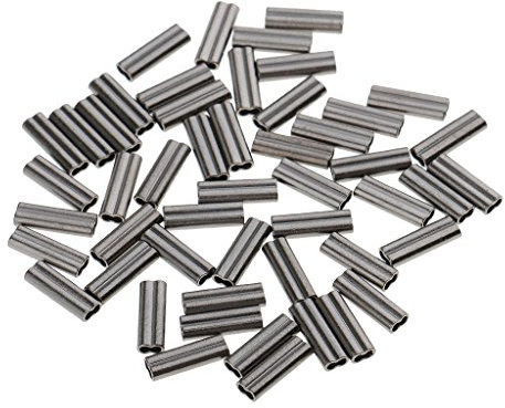 Sharplace 50 Stücke Angeln Klemmhülsen zur Stahlvorfachanfertigung für & Drahtführer, 1 mm Bohrung