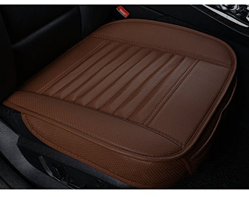 HONCENMAX Auto Sitzauflage Sitzkissen Universal Sitzauflagen Autositzbezüge - BambusKohle PU Leder - [Ohne Rückenlehne] 2 Packung Vordersitzbezug