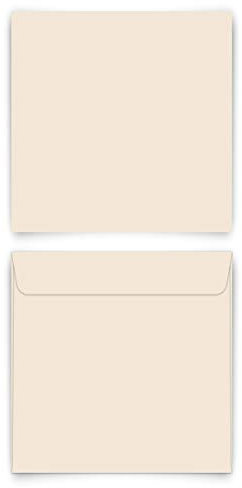 10 x Briefumschläge Quadrat 155 x 155 mm mit Selbstklebestreifen ohne Fenster - Beige