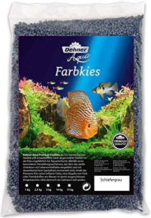 Dehner Aqua Aquarienkies, Körnung 2 - 3 mm, 5 kg, schiefergrau