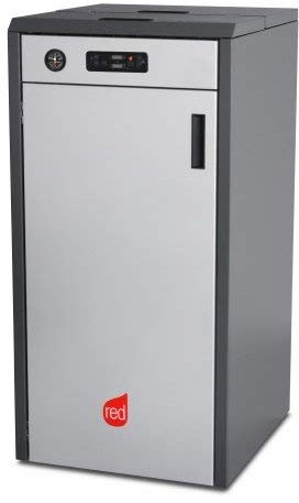 Pelletkessel RED Compact 24 kW Pellet Kessel Festbrennstoffkessel Heizung Pumpenset Ohne Pumpenset, Zusätzlicher Pellettank Tank 200 kg