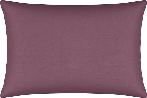 Erwin Müller Kissenbezug, Kissenhülle Single-Jersey Murnau - aubergine Größe 40x60 cm - bügelfrei, strapazierstark, elastisch, mit Reißverschluss
