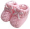 Nursery Time 116-354 - Stivaletti da neonato, lavorati a maglia, con fiocco, Rosa (rosa), 0-3 mesi