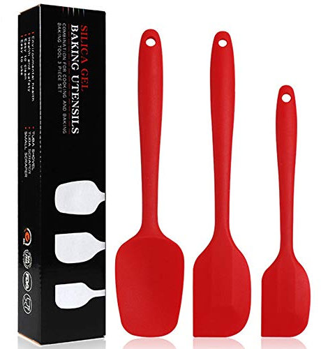 3-Piece Silicone Spatula Set 500°C Heat Resistant Non Stick Rubber Kitchen Spatulas for Cooking and Baking - Award-Winning Professional Grade Spatula Set - Best Silicone Utensil Set
