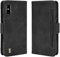 Étui compatible avec Wiko Y81 (écran 6.2) W-V680 Coque Stand Flip Livre magnétique Gel TPU ECO Cuir protection portefeuille poche compartiment porte carte (Noir)