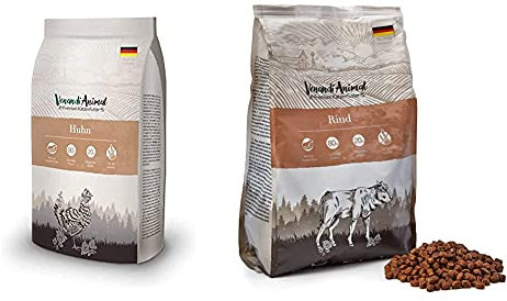 Venandi Animal Premium Trockenfutter für Katzen, Huhn, getreidefrei mit viel frischem Fleisch, 1.5 kg & Premium Trockenfutter für Katzen, Rind, getreidefrei mit viel frischem Fleisch, 1.5 kg