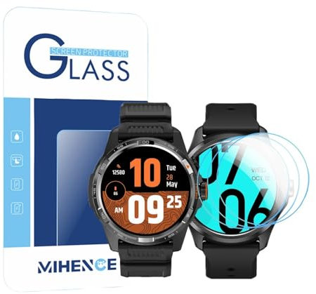 MIHENCE Schutzfolie Kompatibel für TicWatch Atlas/Pro 5 Enduro/Pro 5 Android Smartwatch, 9H Glas Displayschutzfolie für Pro 5 Enduro/Pro 5 Android/Pro 3 / Pro 3 Ultra GPS Smartwatch (3 Stück)