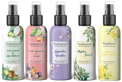 Poop Spray for toilet, Pre Poo Toilet Spray, Bathroom Odor Eliminator and Air Freshener, 2.5 Ounce 5 pack Travel Size