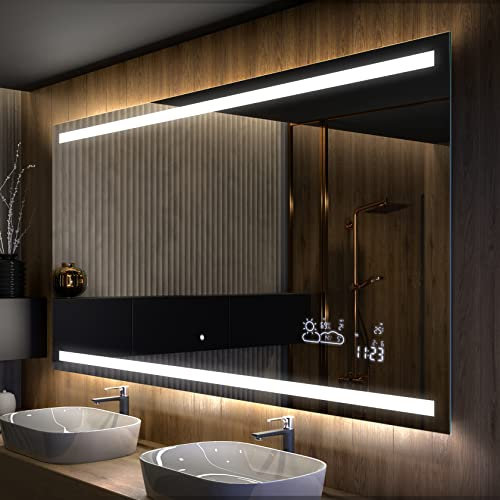 Artforma Badspiegel mit Beleuchtung - Led Spiegel Bad - 100x60 - Badezimmerspiegel Nach Maß - auf Individuelle Bestellung Gefertigt - Modernes Design - Ohne Rahmen