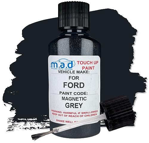 M.A.D MYLDAN AUTO DESIGN Touch Up Paint for FORD MAGNETIC GREY Compatible with RANGE, FIESTA, FOCUS, TRANSIT, CONNECT, COURIER, KUGA - 30ml Kit, Gloss Finish with Built-in Brush
