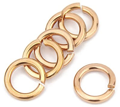 CONPHERON Arandelas Abiertas de Cobre, Arandelas de Resorte de Bronce, Anillo Partido (M6,30 pcs)