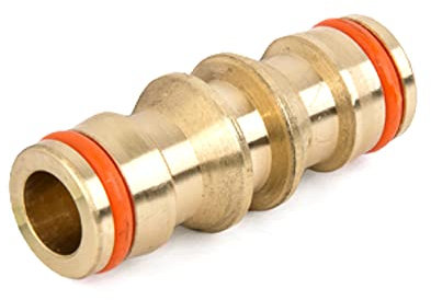 SolaDirect Brass Double Male Hose Connector Coupler Extender for Join Garden Hose Pipe Tube (Pack of 1)